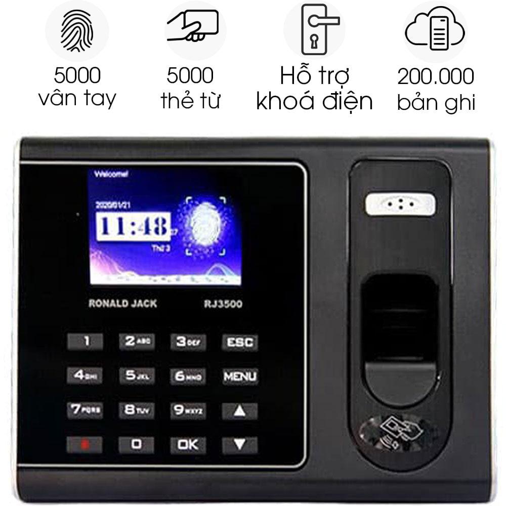 Máy chấm công vân tay và thẻ Ronald Jack RJ3500