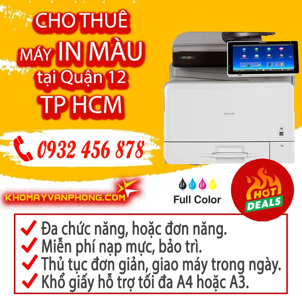 Cho thuê máy in màu tại Quận 12, TP.HCM